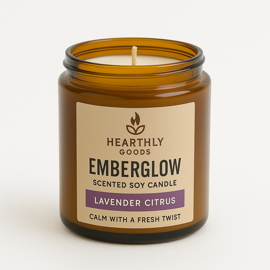 EmberGlow Scented Soy Candles - Lavender Citrus